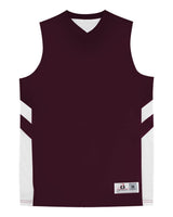 Alleson Athletic Men's B-Pivot Rev Tank Top. 8566 - Maroon/ White