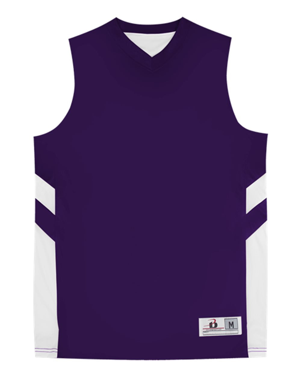 Alleson Athletic Men's B-Pivot Rev Tank Top. 8566 - Purple/ White