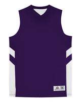 Alleson Athletic Men's B-Pivot Rev Tank Top. 8566 - Purple/ White