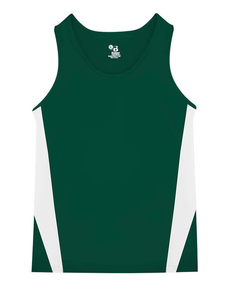 Alleson Athletic Men's Stride Singlet. 8667 - Forest/ White
