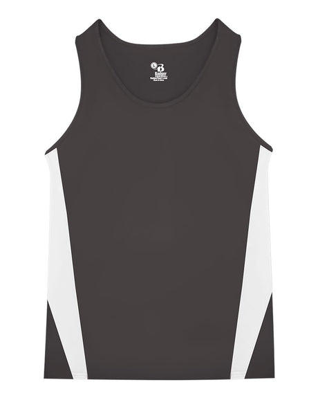 Alleson Athletic Men's Stride Singlet. 8667 - Graphite/ White