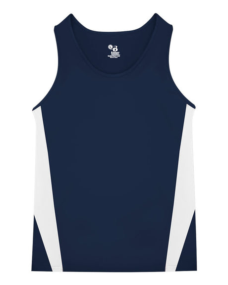 Alleson Athletic Men's Stride Singlet. 8667 - Navy/ White