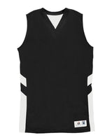 Alleson Athletic Women's B-Pivot Reversible Tank Top. 8966 - Black/ White