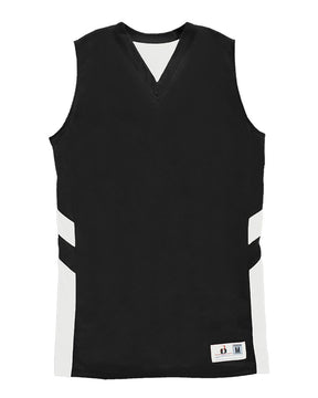 Alleson Athletic Women's B-Pivot Reversible Tank Top. 8966 - Black/ White