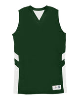 Alleson Athletic Women's B-Pivot Reversible Tank Top. 8966 - Forest/ White