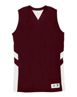 Alleson Athletic Women's B-Pivot Reversible Tank Top. 8966 - Maroon/ White