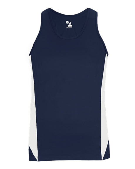 Alleson Athletic Women's Stride Singlet. 8967 - Navy/ White