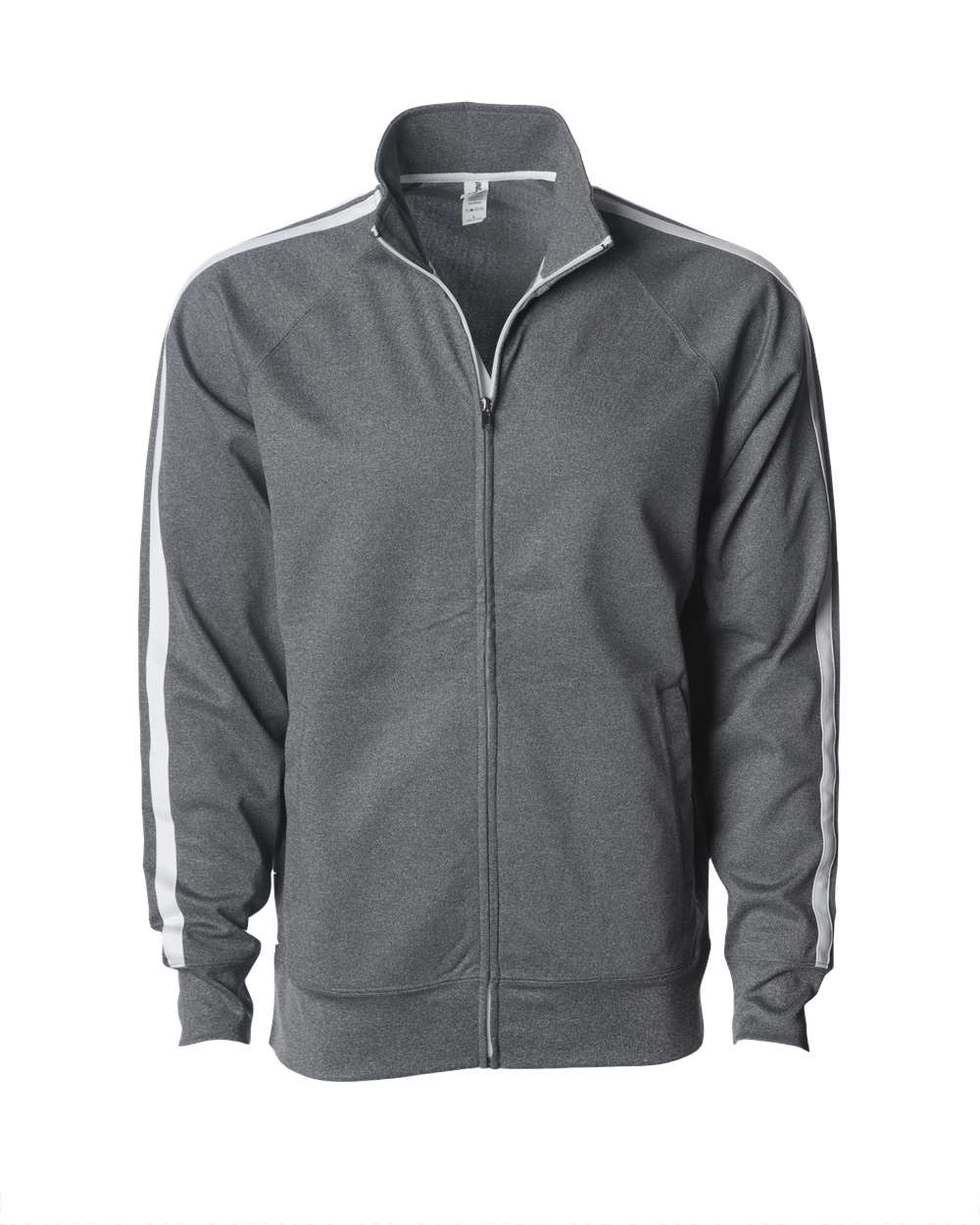 Independent Trading Co. Men's Lightweight Poly-Tech Full-Zip Track Jacket. EXP70PTZ - Gunmetal Heather
