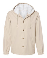 Independent Trading Co. Men's Water-Resistant Hooded Windbreaker. EXP95NB - Classic Khaki