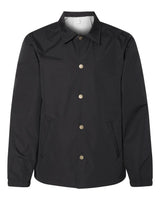 Independent Trading Co. Men's Water-Resistant Windbreaker Coach’s Jacket. EXP99CNB - Black