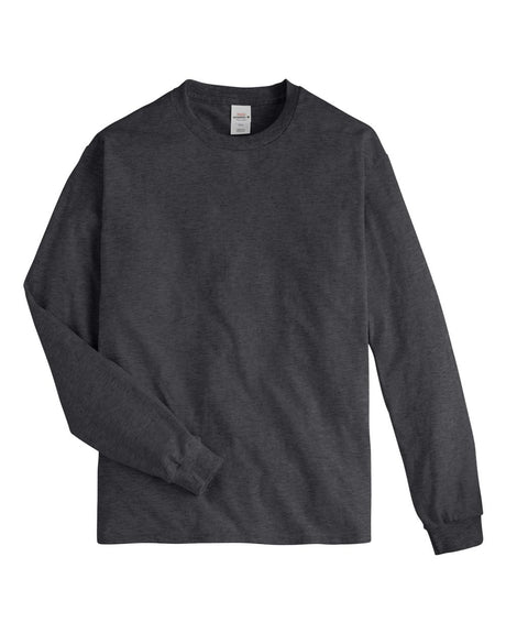Hanes Unisex Authentic Long Sleeve T-Shirt. 5586 - Charcoal Heather