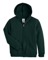 Hanes Youth EcoSmart® Full-Zip Hooded Sweatshirt. P480 - Deep Forest