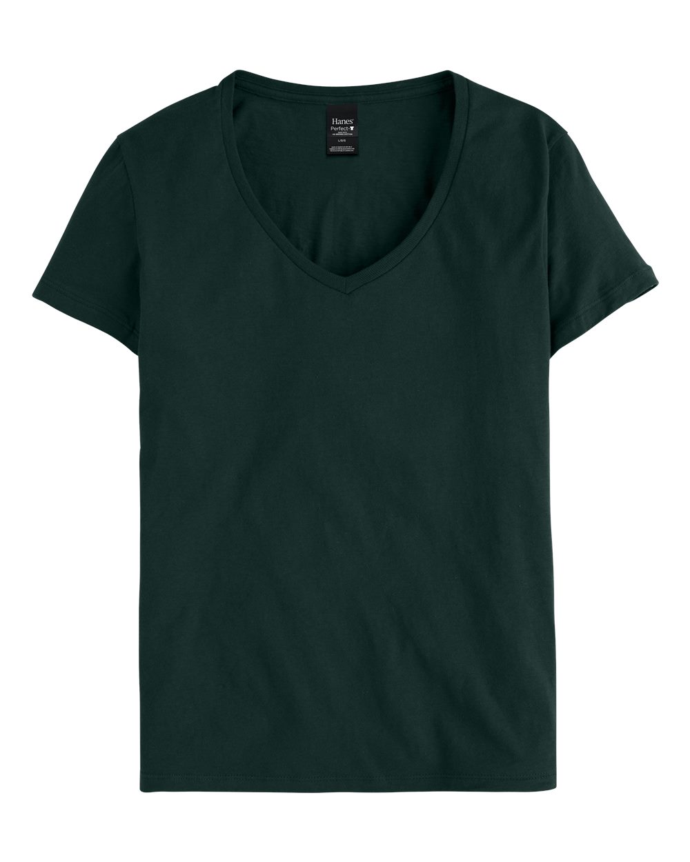 Hanes Women's Perfect-T V-Neck T-Shirt. S04V - Deep Forest