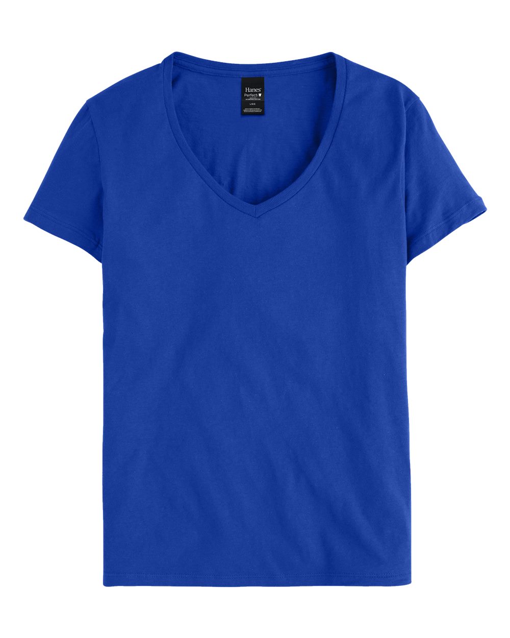 Hanes Women's Perfect-T V-Neck T-Shirt. S04V - Deep Royal