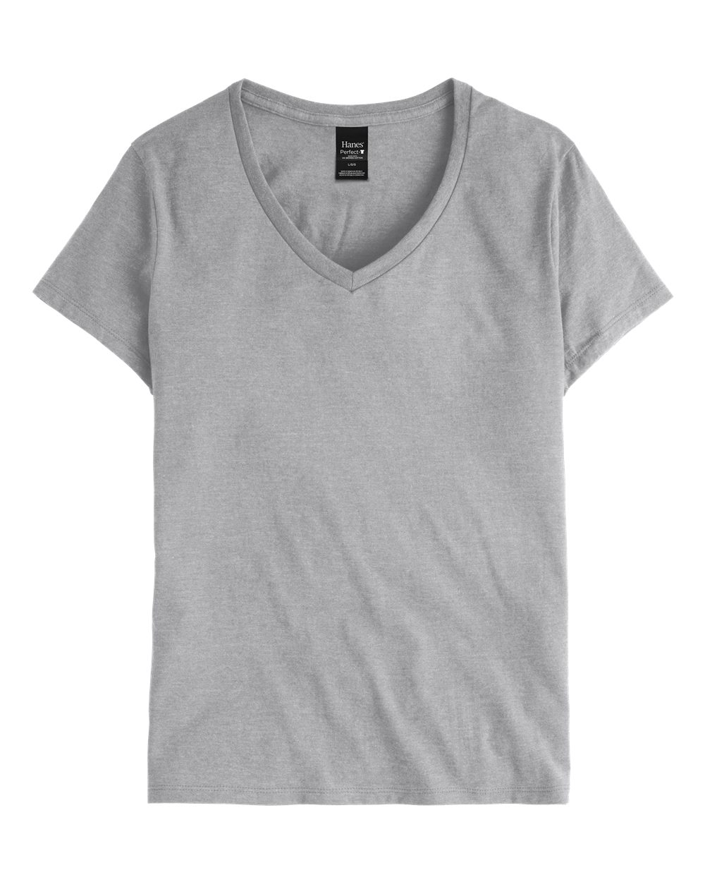 Hanes Women's Perfect-T V-Neck T-Shirt. S04V - Light Steel