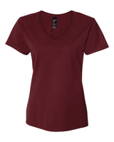 Hanes Women's Perfect-T V-Neck T-Shirt. S04V - Maroon
