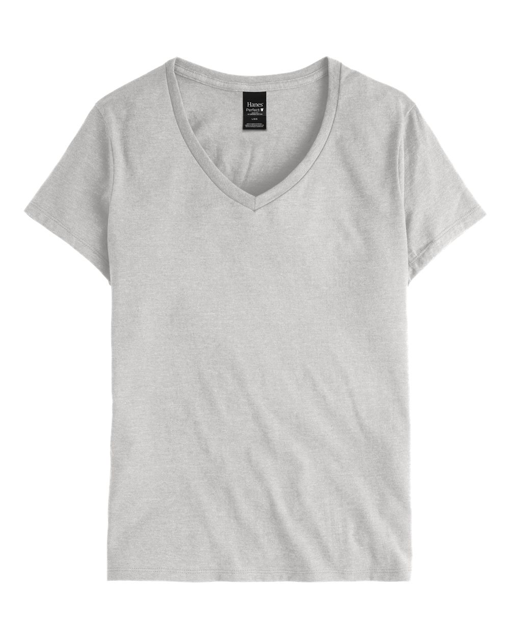 Hanes Women's Perfect-T V-Neck T-Shirt. S04V - Ash