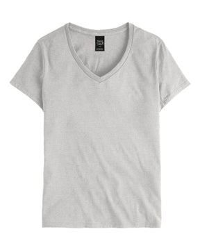 Hanes Women's Perfect-T V-Neck T-Shirt. S04V - Ash
