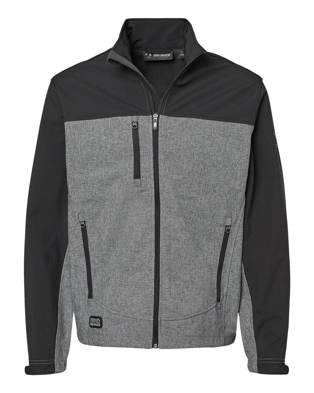 DRI DUCK Men's Tall Motion Soft Shell Jacket. 5350T - Black Heather/ Black