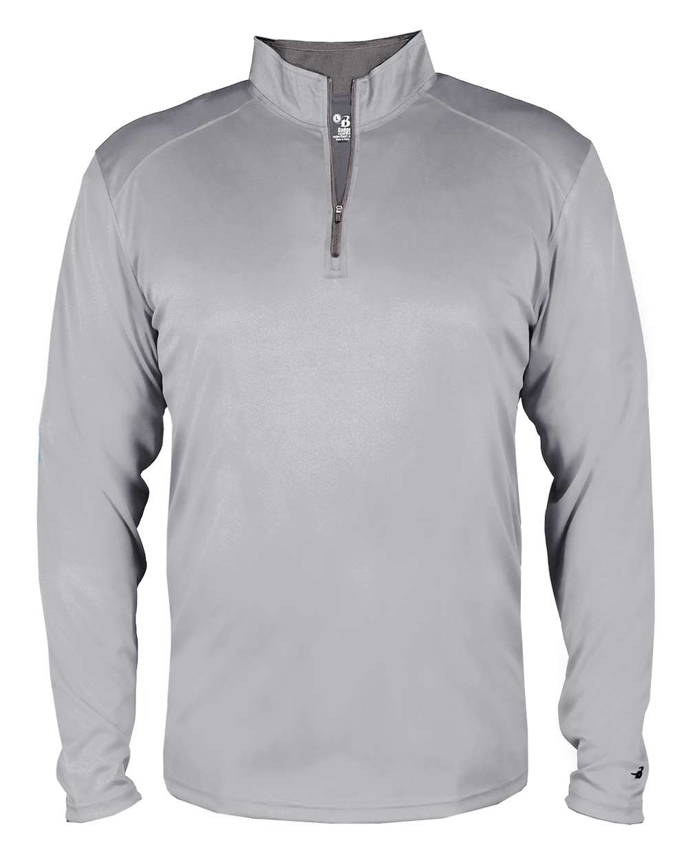 Badger Youth B-Core Quarter-Zip Pullover. 2102 - Silver/ Graphite