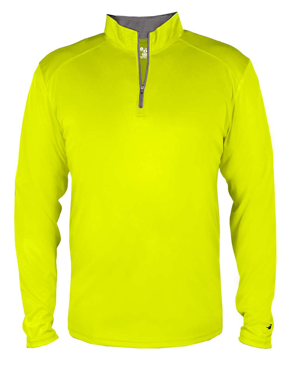 Badger Youth B-Core Quarter-Zip Pullover. 2102 - Safety Yellow Green/ Graphite