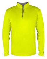 Badger Youth B-Core Quarter-Zip Pullover. 2102 - Safety Yellow Green/ Graphite
