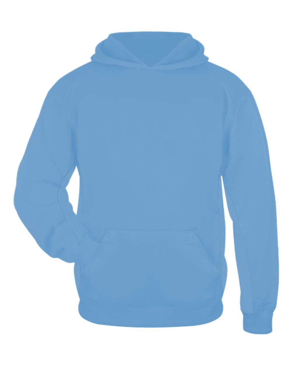 Badger Youth Performance Fleece Hooded Sweatshirt. 2454 - Columbia Blue