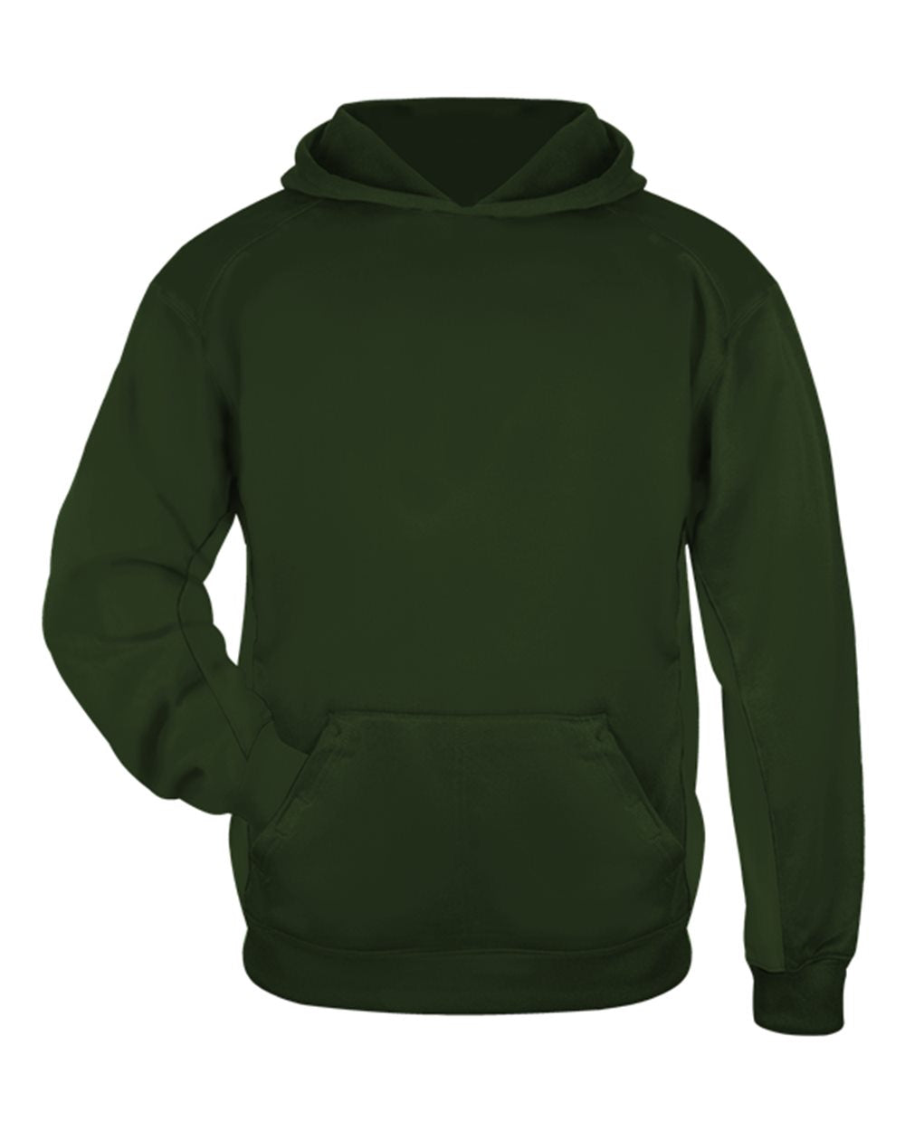 Badger Youth Performance Fleece Hooded Sweatshirt. 2454 - Forest