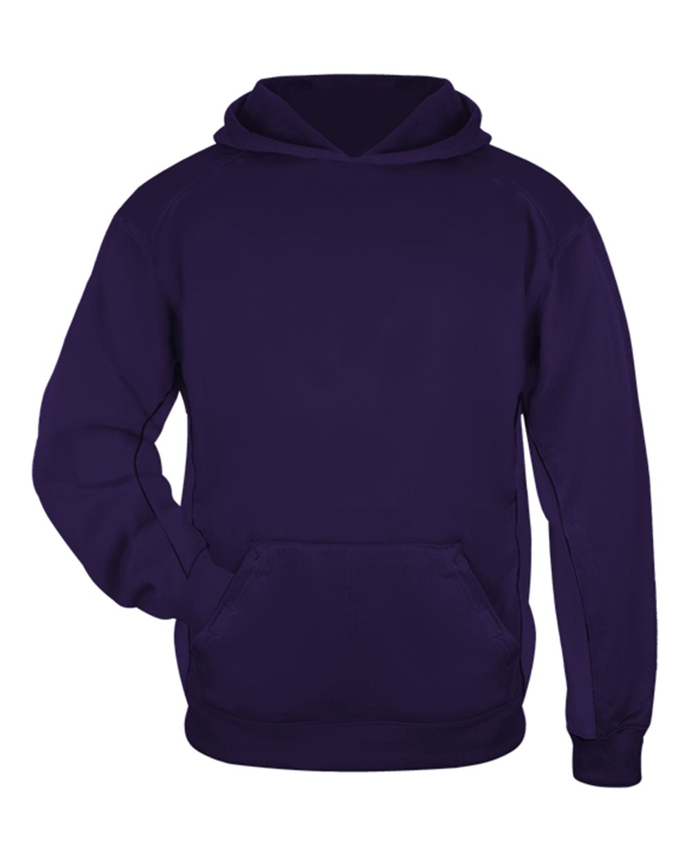 Badger Youth Performance Fleece Hooded Sweatshirt. 2454 - Purple