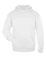 Badger Youth Performance Fleece Hooded Sweatshirt. 2454 - White