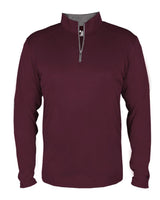 Badger Men's B-Core Quarter-Zip Pullover. 4102 - Maroon/ Graphite