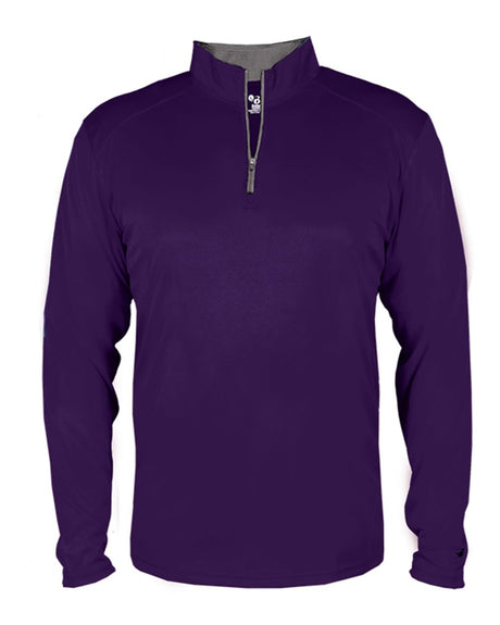 Badger Men's B-Core Quarter-Zip Pullover. 4102 - Purple/ Graphite