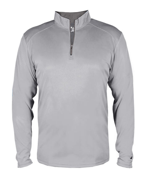 Badger Men's B-Core Quarter-Zip Pullover. 4102 - Silver/ Graphite
