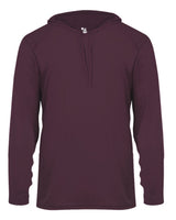 Badger Unisex B-Core Hooded Long Sleeve T-Shirt. 4105 - Maroon