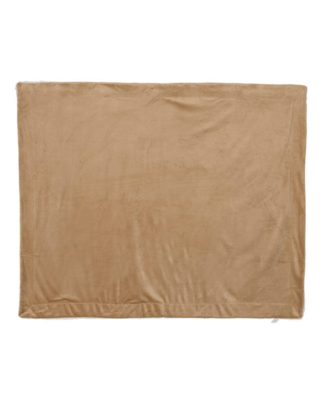 Alpine Fleece Micro Mink Sherpa Blanket. 8712 - Camel