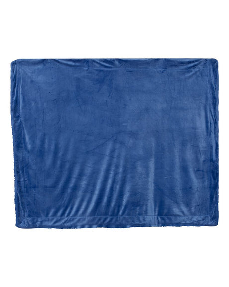 Alpine Fleece Micro Mink Sherpa Blanket. 8712 - Royal