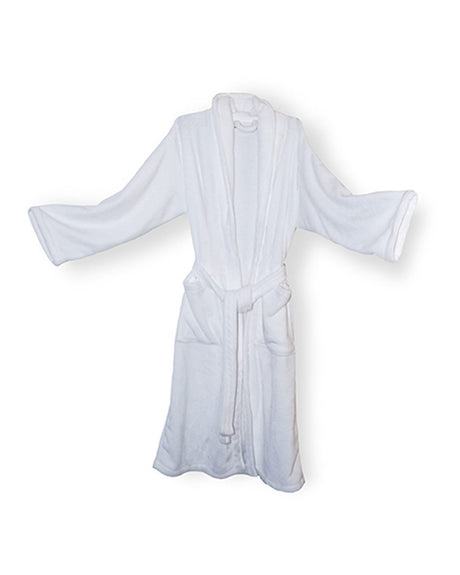 Alpine Fleece Unisex Mink Touch Luxury Robe. 8723 - White