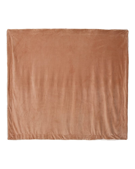 Alpine Fleece Oversized Mink Sherpa Blanket. 8726 - Camel