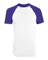 Augusta Sportswear Unisex Raglan Baseball Jersey. 423 - White/ Purple
