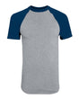 Augusta Sportswear Youth Raglan Baseball Jersey. 424 - Athletic Heather/ Navy