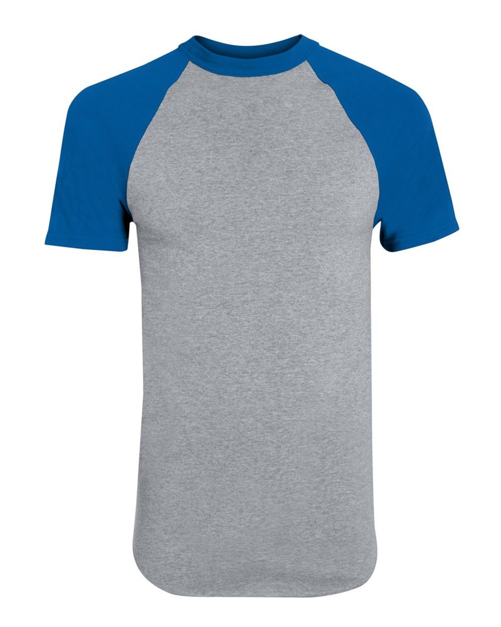 Augusta Sportswear Youth Raglan Baseball Jersey. 424 - Athletic Heather/ Royal
