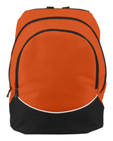 Augusta Sportswear Tri-Color Backpack. 1915 - Orange/ Black/ White