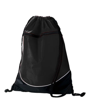 Augusta Sportswear Tri-Color Drawstring Backpack. 1920 - Black/ Black/ White