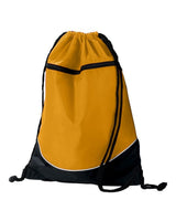Augusta Sportswear Tri-Color Drawstring Backpack. 1920 - Gold/ Black/ White