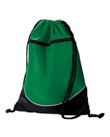 Augusta Sportswear Tri-Color Drawstring Backpack. 1920 - Kelly/ Black/ White