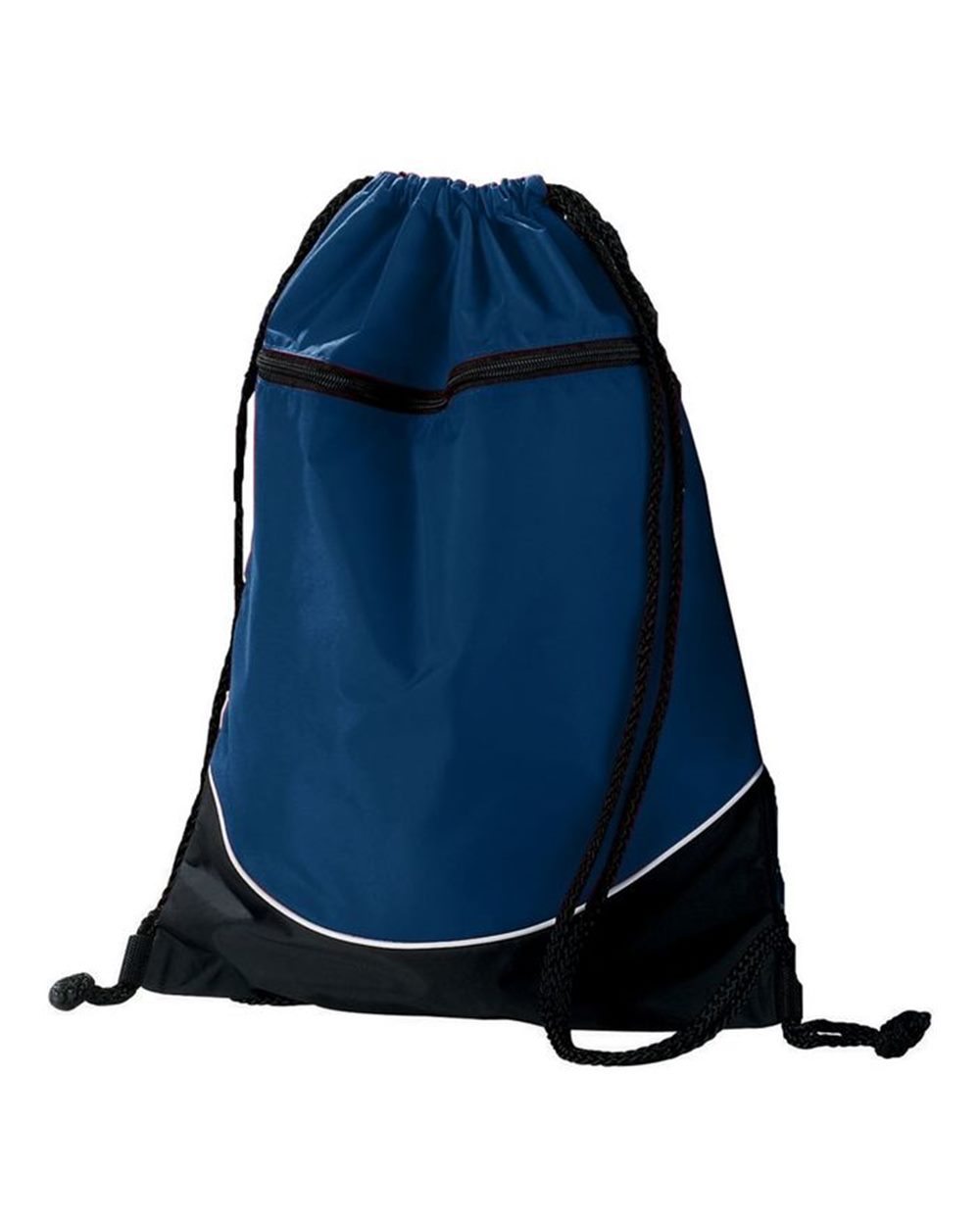 Augusta Sportswear Tri-Color Drawstring Backpack. 1920 - Navy/ Black/ White