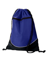 Augusta Sportswear Tri-Color Drawstring Backpack. 1920 - Purple/ Black/ White