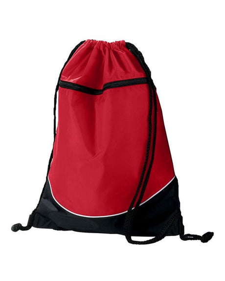Augusta Sportswear Tri-Color Drawstring Backpack. 1920 - Red/ Black/ White