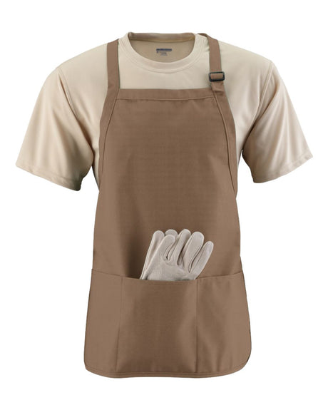 Augusta Sportswear Medium Length Apron with Pouch. 4250 - Khaki