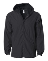 Independent Trading Co. Men's Water-Resistant Hooded Windbreaker. EXP95NB - Black/ Black